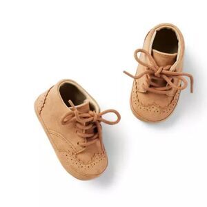 Janie and Jack 100047131 Baby Wingtip Bootie Tan sueded NWT